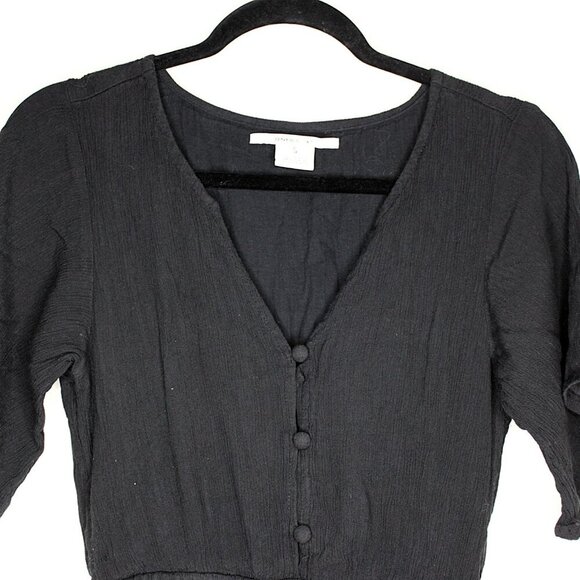 O'NEILL Dress Women's Size Small Black Maxi Layered Flutter Sleeve Tie Waist - Picture 2 of 12